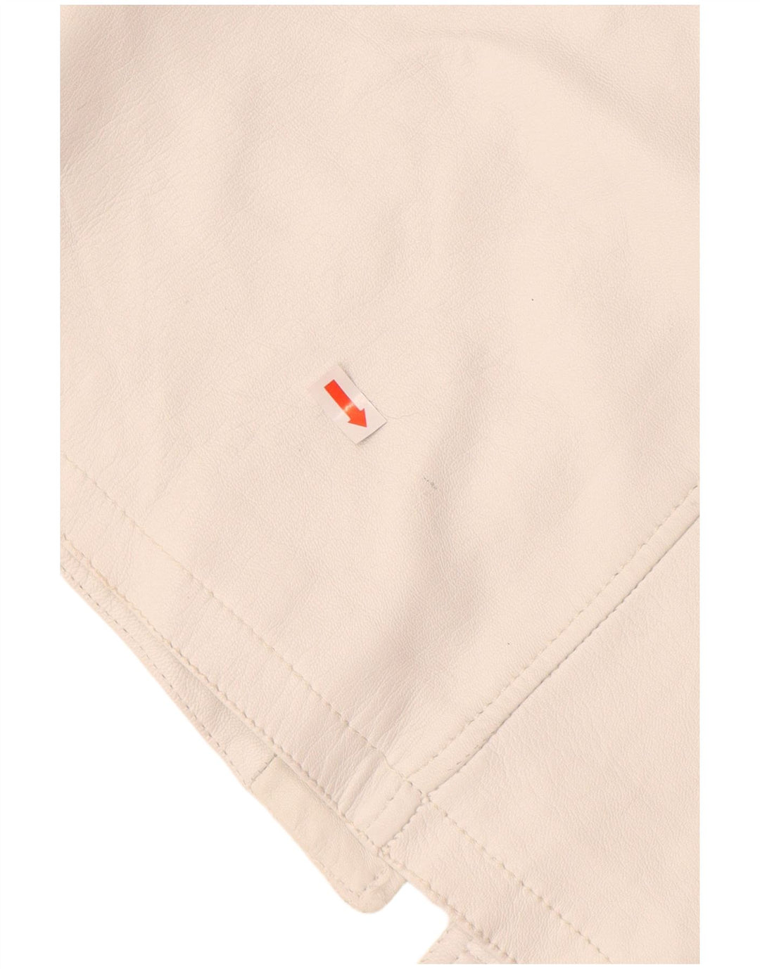 VINTAGE Dame Læder Gilet UK 12 Medium White