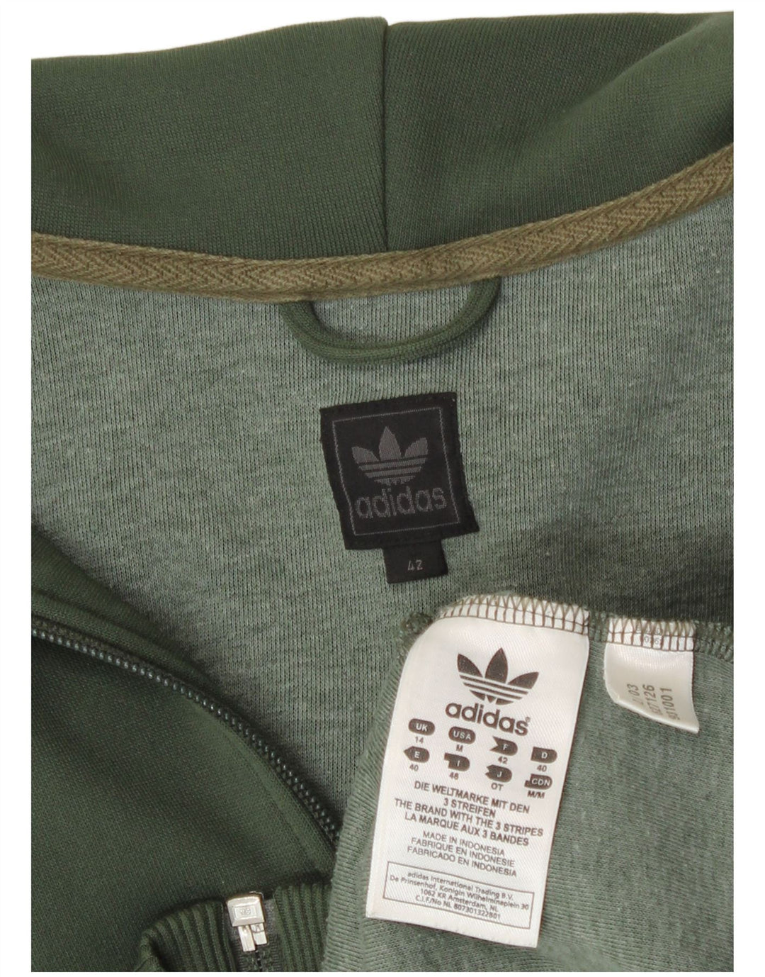 Adidas Dame Hættetrøje Sweater UK 14 Medium Green Polyester
