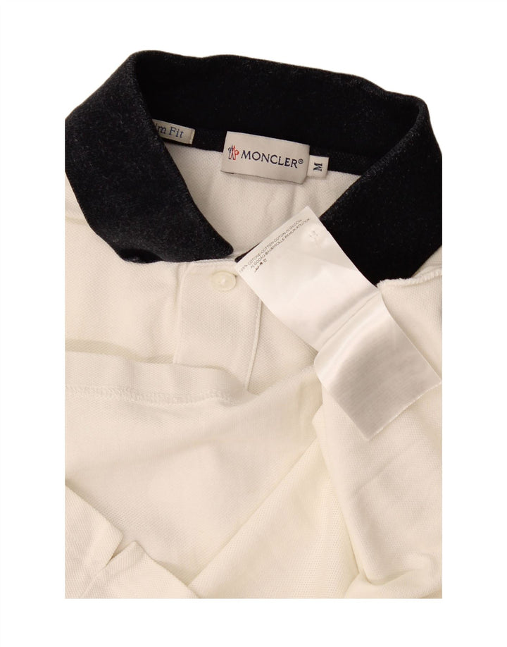 Moncler Herre Slim Fit Polo Shirt Medium White Colourblock Bomuld