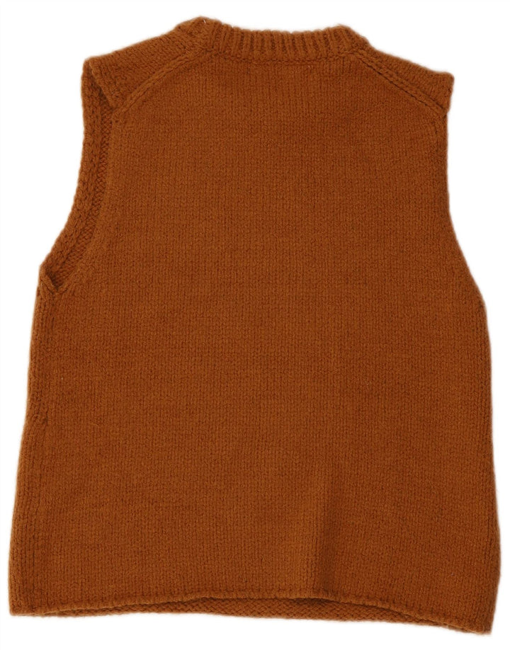 Zara Dame Vest Tank Top UK 12 Medium Brun Akryl