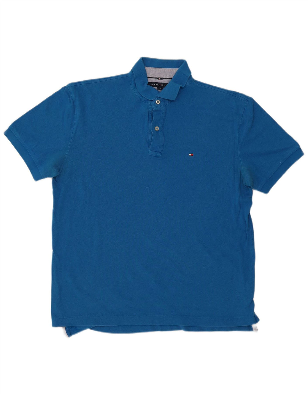 TOMMY HILFIGER Mens Polo Shirt Large Blue Cotton