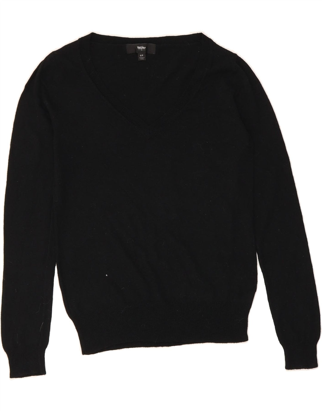 MOSSIMO Womens V-Neck Jumper Sweater UK 10 Small Black Nylon Vintage Mossimo and Second-Hand Mossimo from Messina Hembry 