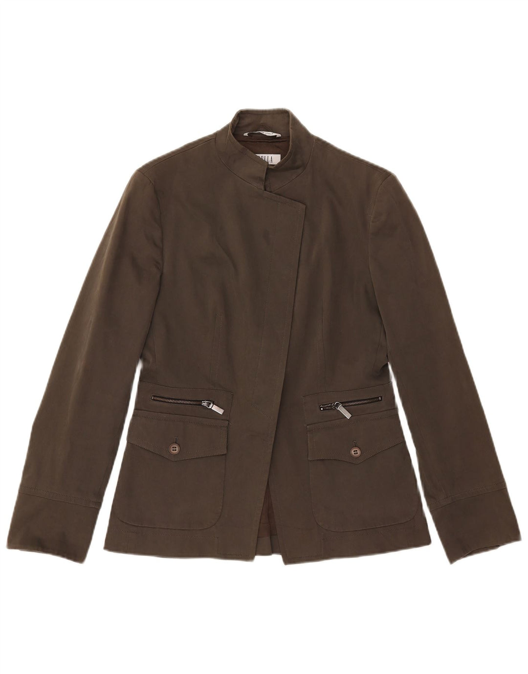 Marella Dame Blazer Jacket UK 10 Small Brown Bomuld