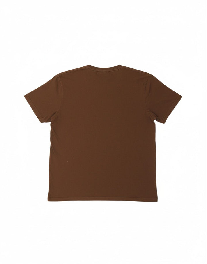 ALPHA INDUSTRIES Mens Graphic T-Shirt Top XL Brown Cotton