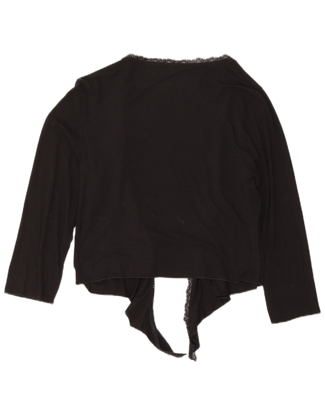 Phase Eight Womens Front Tie Cardigan Sweater UK 14 Medium Black Viscose