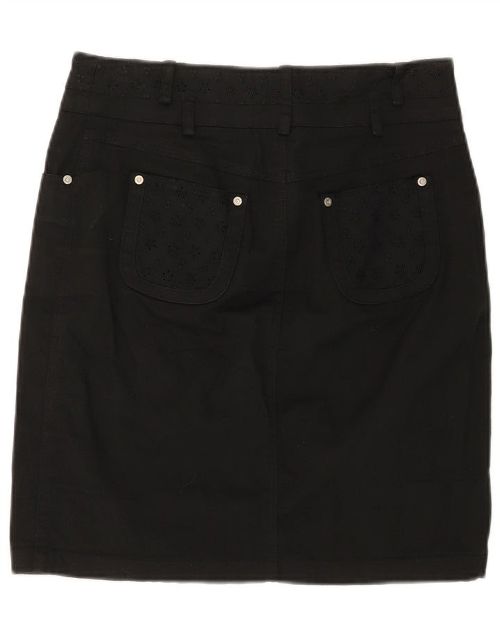 LUISA SPAGNOLI Womens Straight Skirt Medium W30  Black Cotton