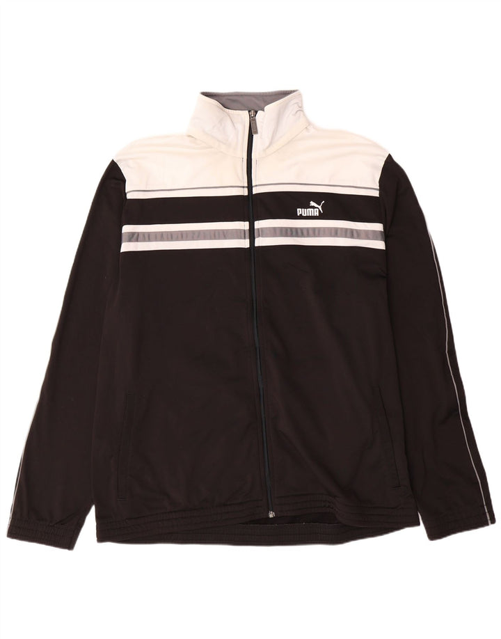 PUMA Mens Tracksuit Top Jacket 2XL Black Colourblock Polyester