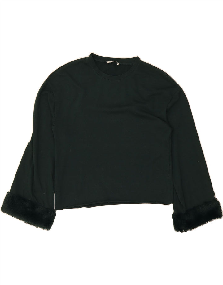 ZARA Womens Top Long Sleeve UK 10 Small Green Polyester Vintage Zara and Second-Hand Zara from Messina Hembry 
