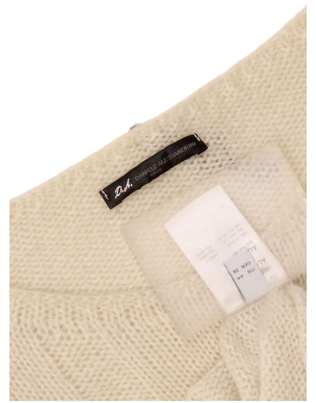 Daniele Alessandrini Dame Boat Neck Jumper Sweater IT 44 Medium White