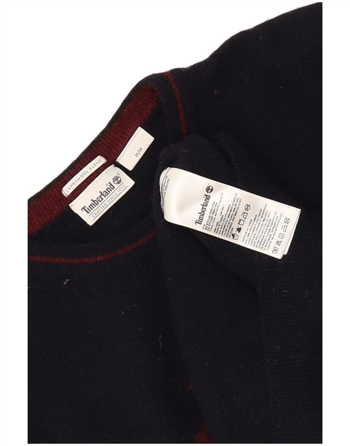 Timberland Dame Grafisk Jumper Sweater UK 14 Medium Navy Blue