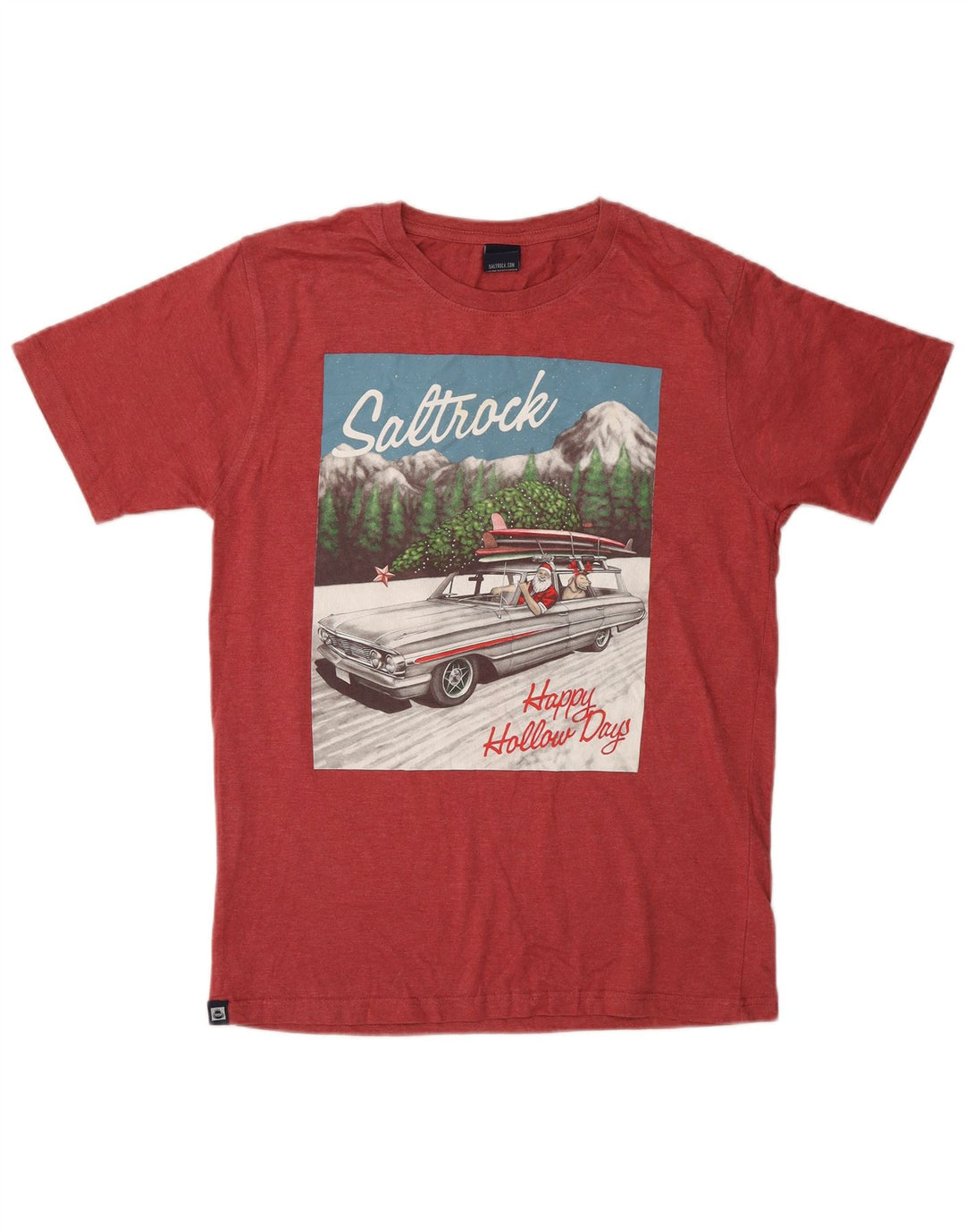 SALTROCK Herre grafisk T-shirt Top Lille rød bomuld