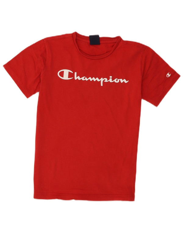 Champion Drenge Grafisk T-Shirt Top 11-12 År Stor Rød Bomuld