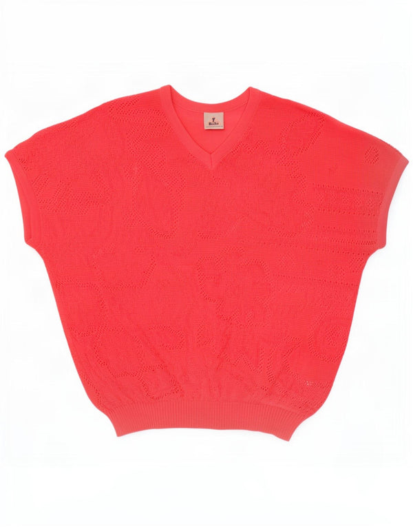 Schoeller Dame Kortærmet V-hals sweater EU 50 3XL Pink Bomuld