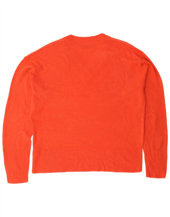 Marks & Spencer Dame V-hals sweater UK 16 Stor Orange Akryl