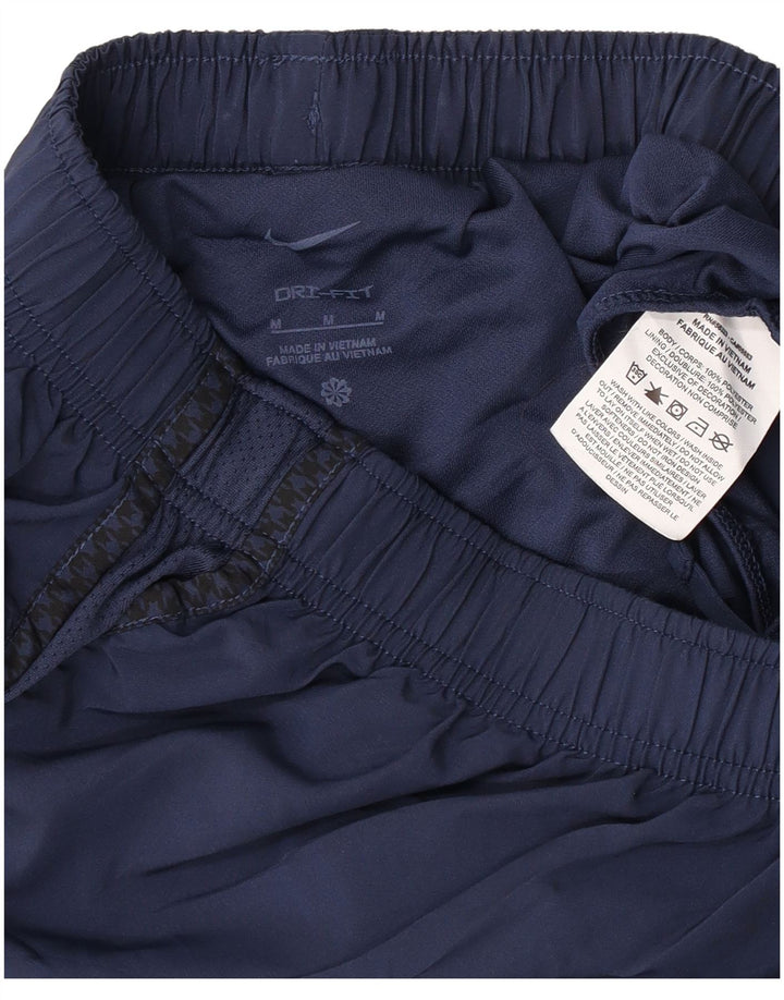 Nike Dame Dri Fit Sports Shorts UK 12 Medium Navy Blue Polyester