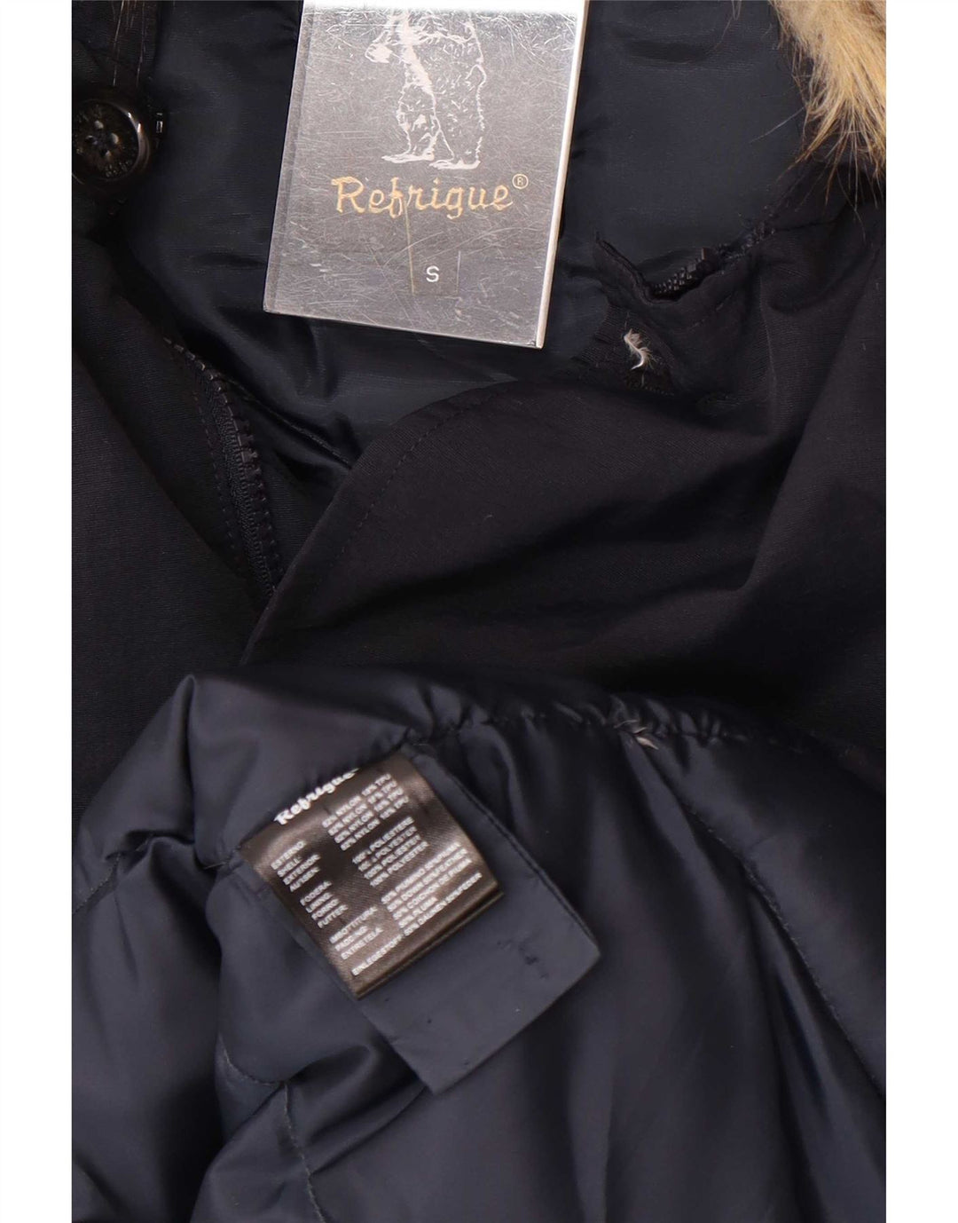 Refrigue Herre hættepolstret jakke UK 36 Small Navy Blue Nylon