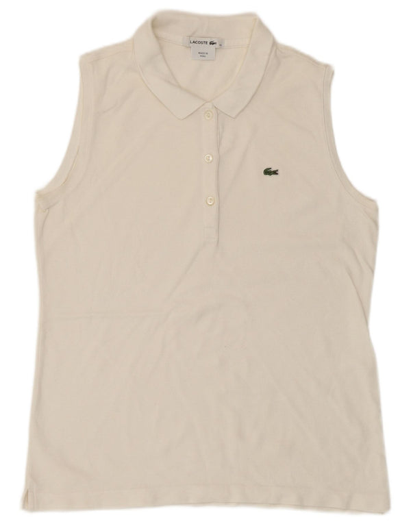 Lacoste ærmeløs poloshirt til kvinder str. 42 Large White