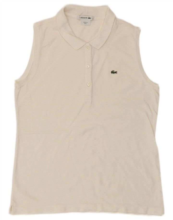 Lacoste ærmeløs poloshirt til kvinder str. 42 Large White
