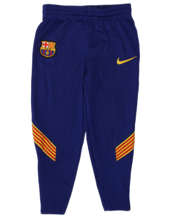 NIKE Girls Barcelona Graphic Tracksuit Trousers 3-4 Years XS Blue Striped