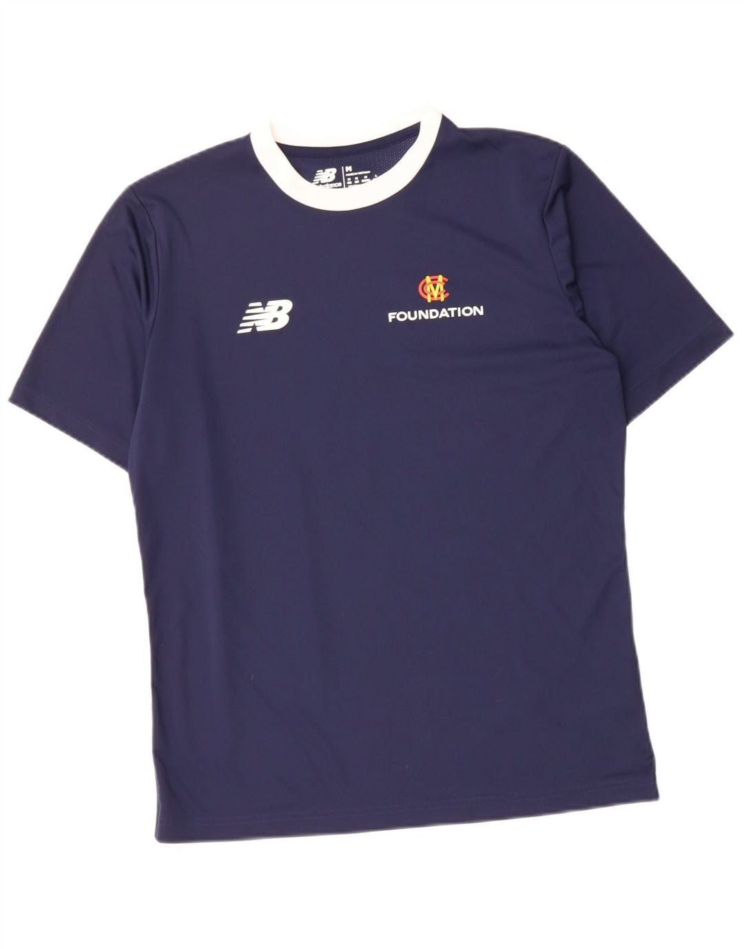 NEW BALANCE Mens Graphic T-Shirt Top Medium Navy Blue Polyester