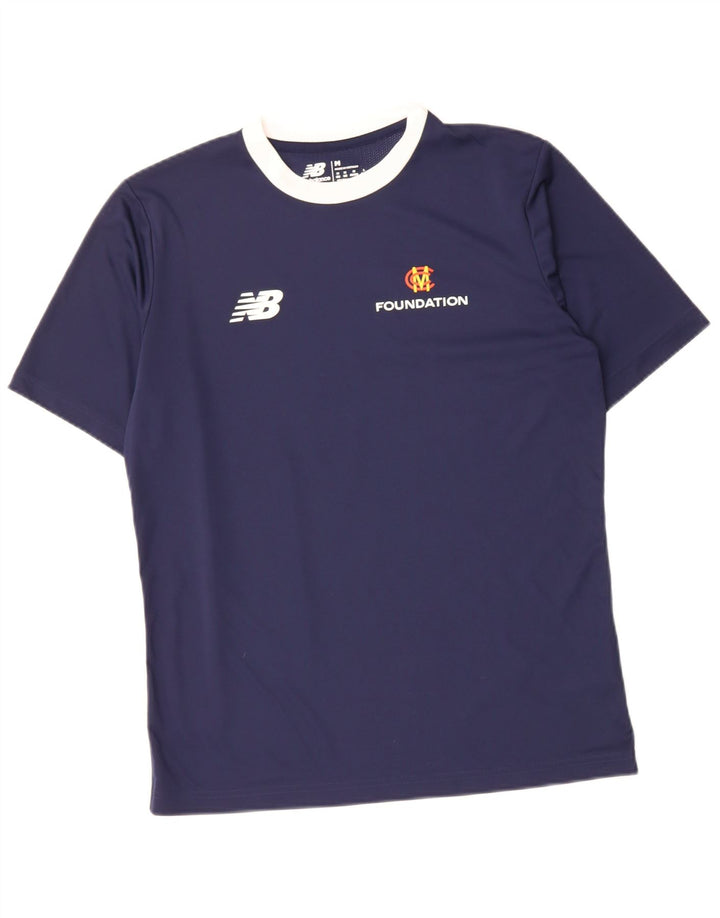 NEW BALANCE Mens Graphic T-Shirt Top Medium Navy Blue Polyester