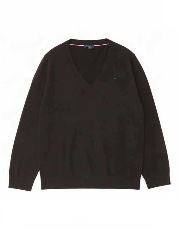 Tommy Hilfiger Dame V-hals sweater UK 14 Medium Grå