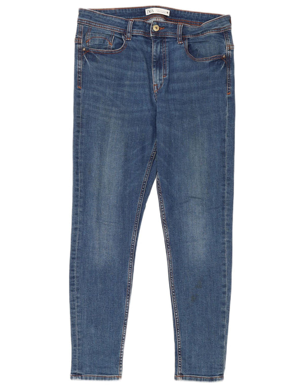 Zara Dame Skinny Jeans EU 42 Large W32 L27 Blå Bomuld