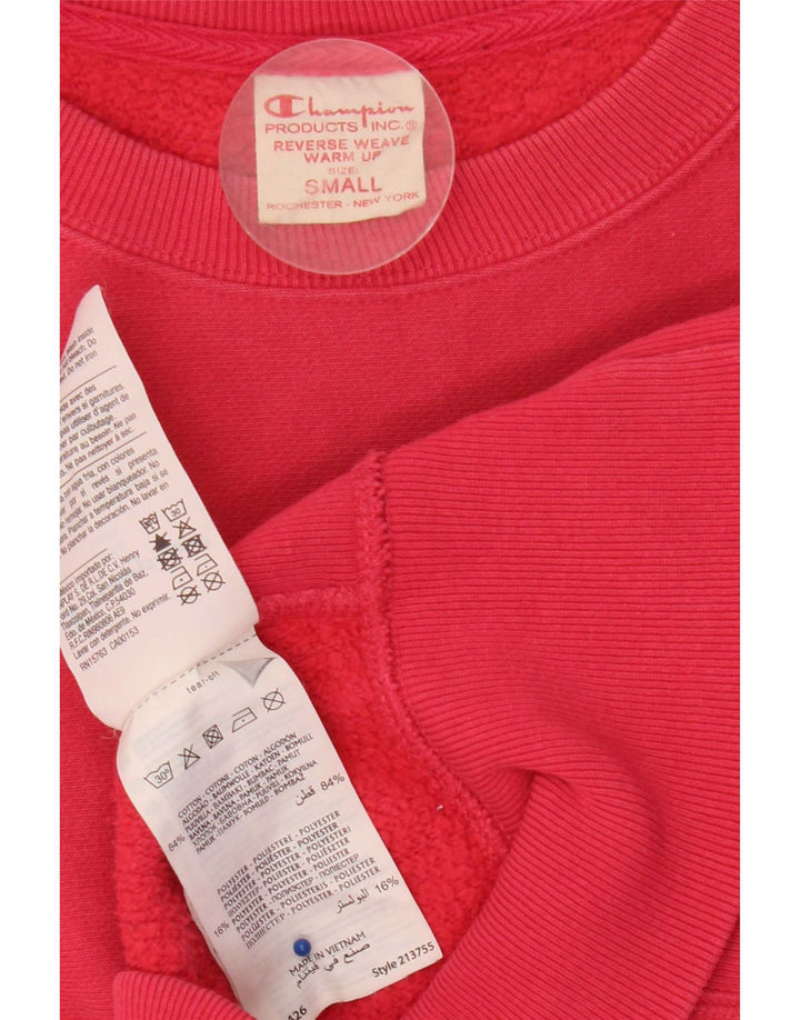 Champion Womens Oversized Sweatshirt Jumper UK 10 Small Pink Bomuld