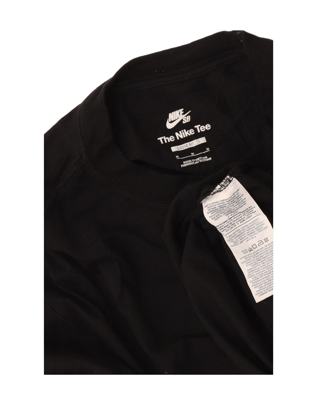 Nike Herre Loose Fit Grafisk Top Langærmet Medium Sort Bomuld