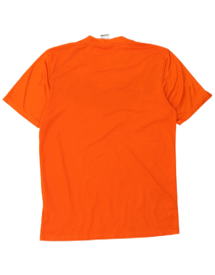 Nike Herre T-shirt Top Medium Orange Colourblock Polyester