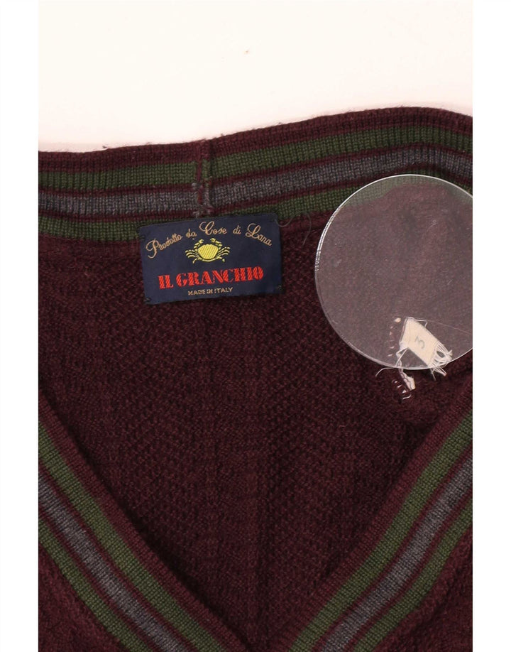 Il Granchio Herre Cardigan Sweater Lille rødbrun stribet