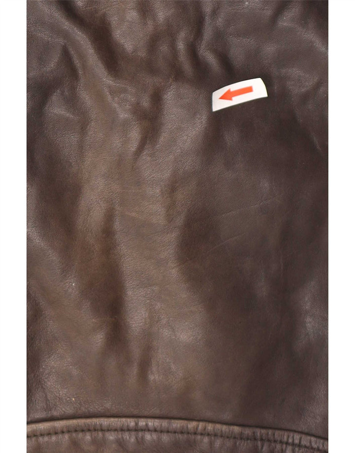 All Saints Herre Læder Biker Jacket UK 40 Stor Sort Læder