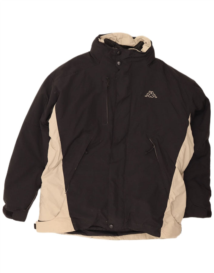 KAPPA Herre Loose Fit Windbreaker Jacket UK 40 Large Black Colourblock