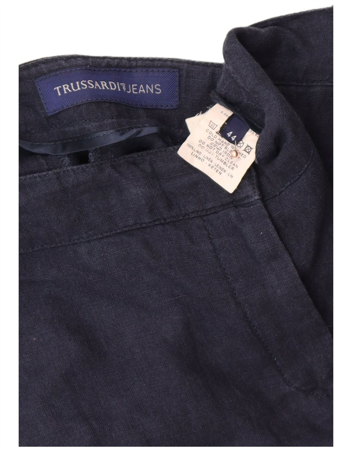 TRUSSARDI Chinobukser med brede ben til kvinder IT 44 Medium W30 L28 Marineblå