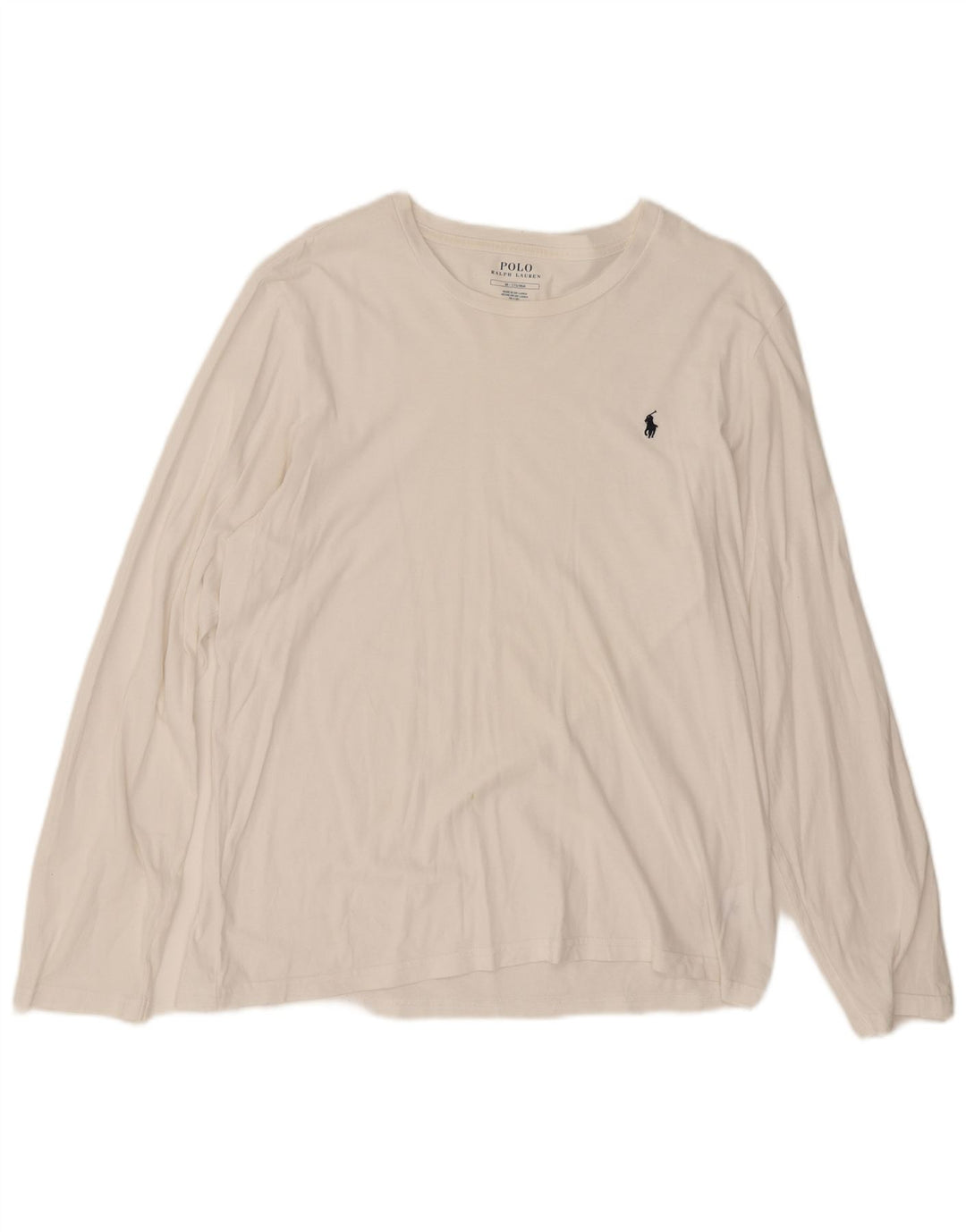Ralph Lauren Herre Top Langærmet Medium Hvid Bomuld