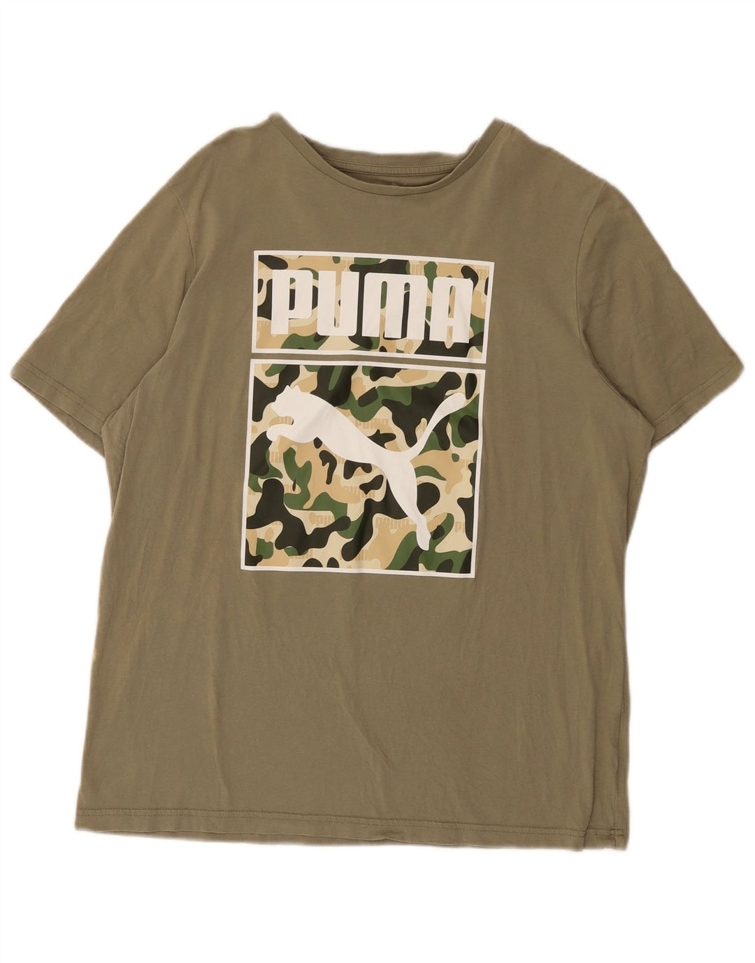 PUMA Grafisk T-shirt top til mænd, stor kaki