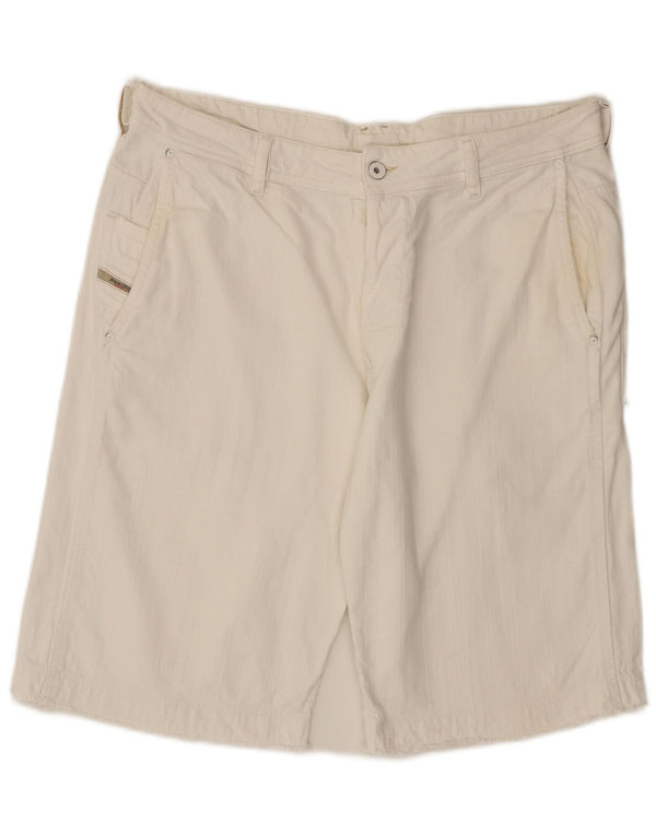 Diesel Mens Chino Shorts W34 Large White Cotton