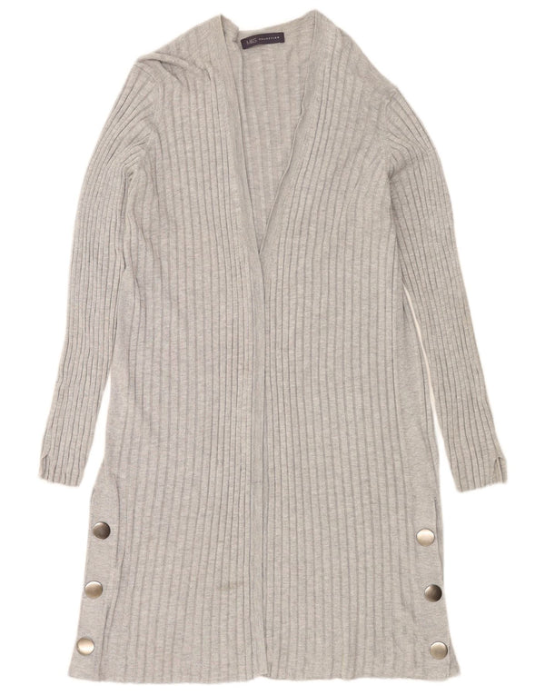 Marks & Spencer Dame Longline Cardigan Sweater UK 14 Medium Grey
