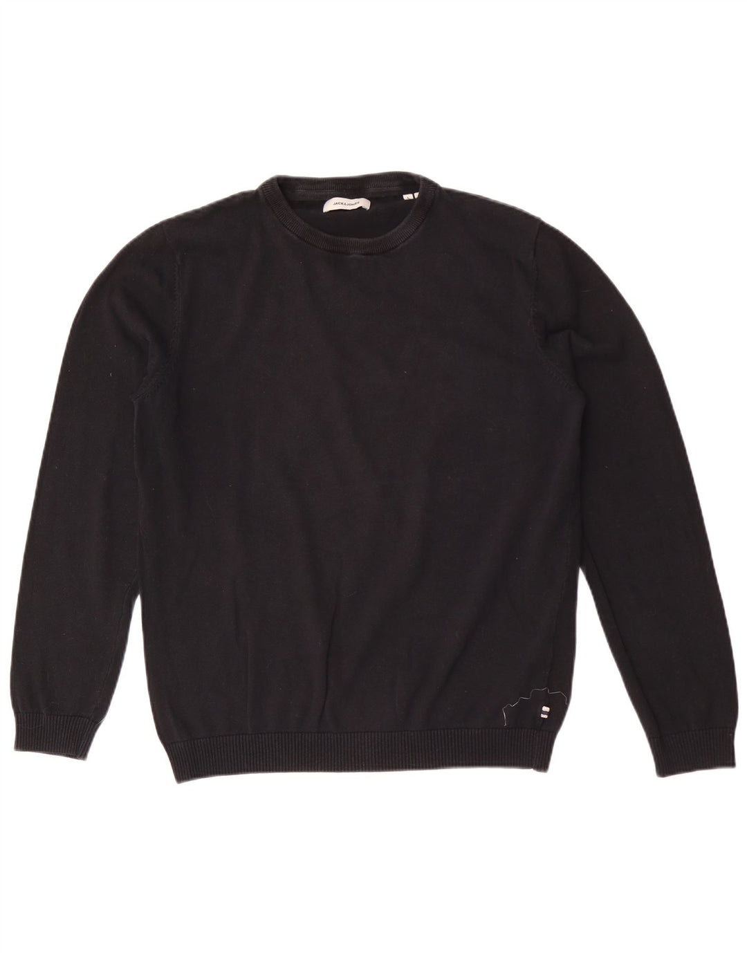 Jack & Jones herre sweater med rund hals, stor sort bomuld