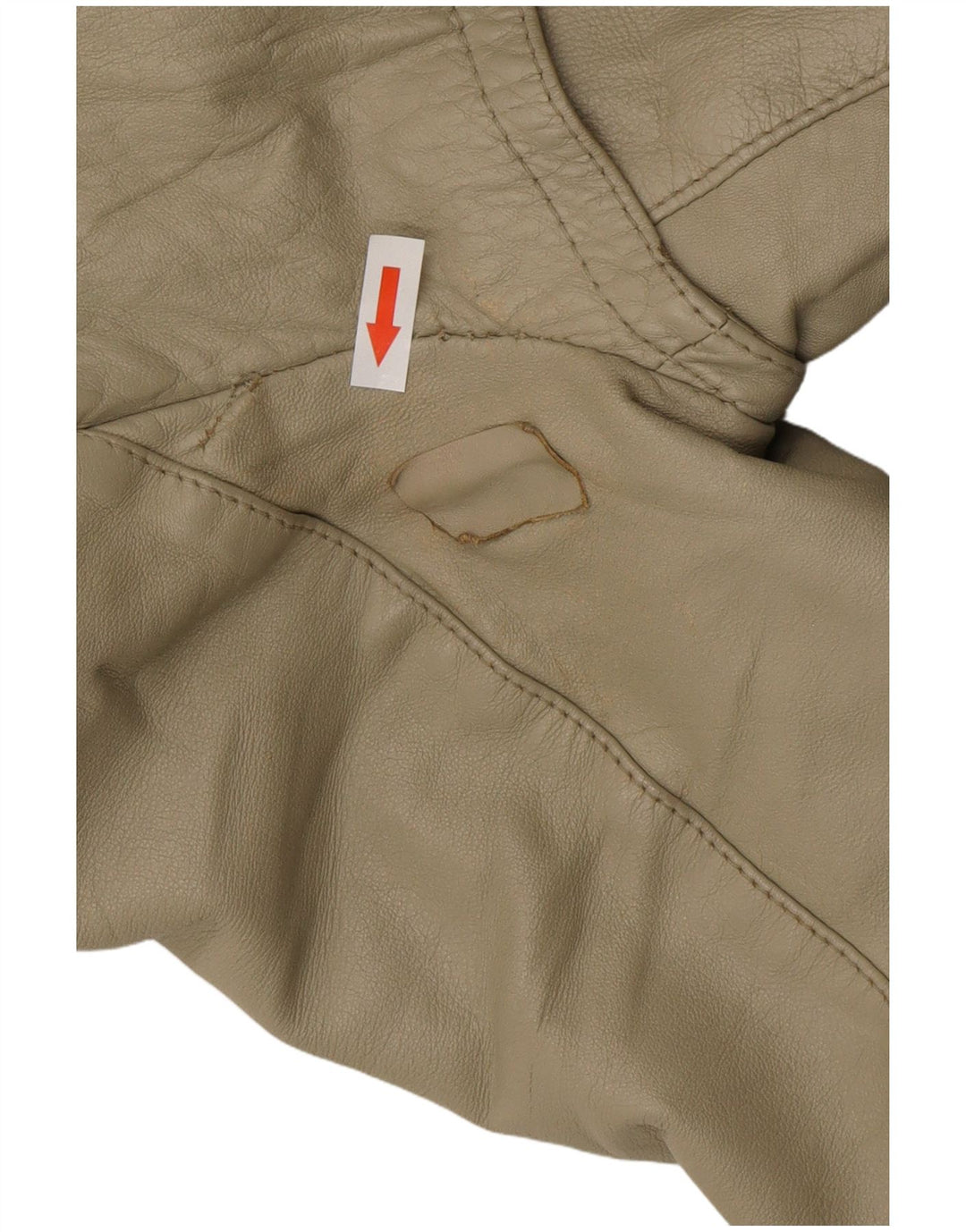 Vintage læderfrakke til kvinder UK 12 Medium Beige