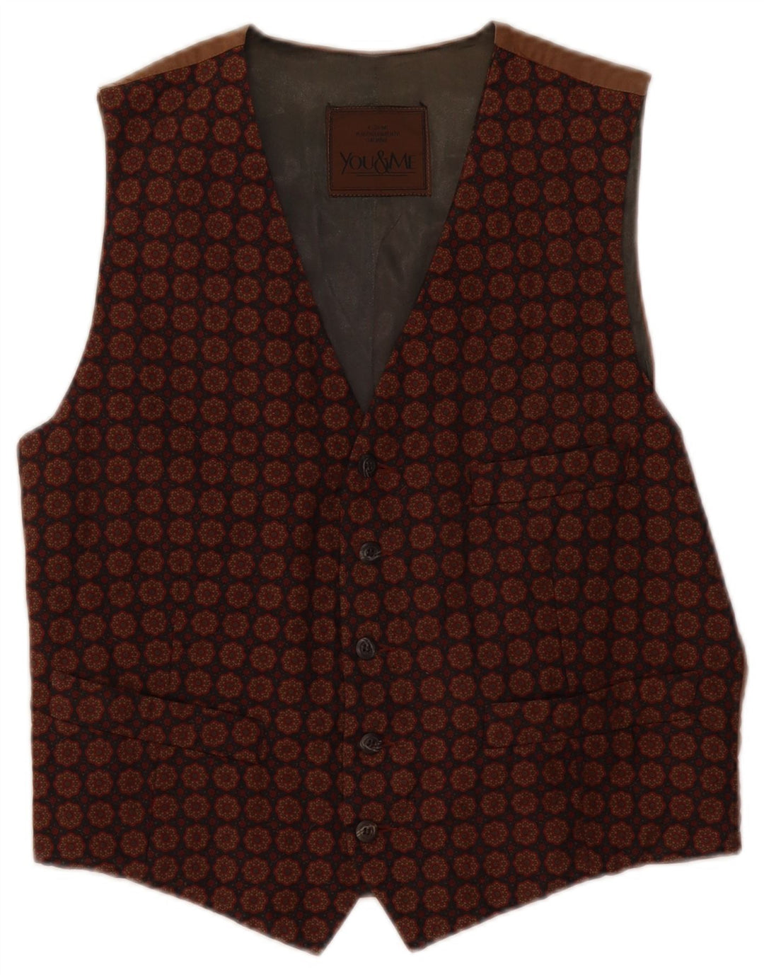 Vintage herrevest IT 50 Medium Brown Floral