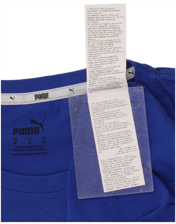 PUMA Mens Graphic T-Shirt Top Medium Blue Cotton
