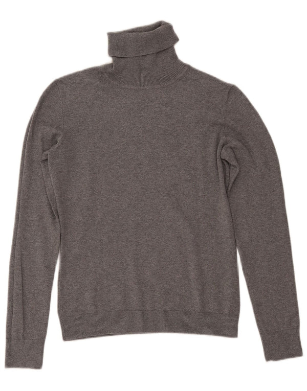 TOMMY HILFIGER Dametrøjetrøje med rullehals UK 10 Lille grå bomuld