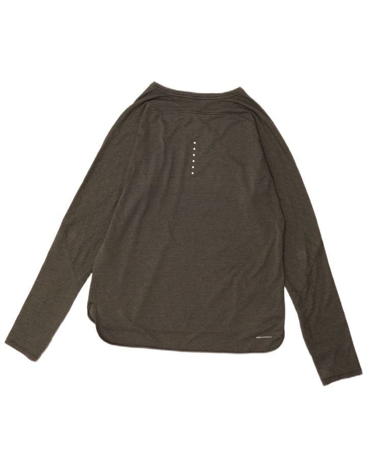 Nike Dametop Langærmet UK 16 Large Khaki Pinstripe Polyester