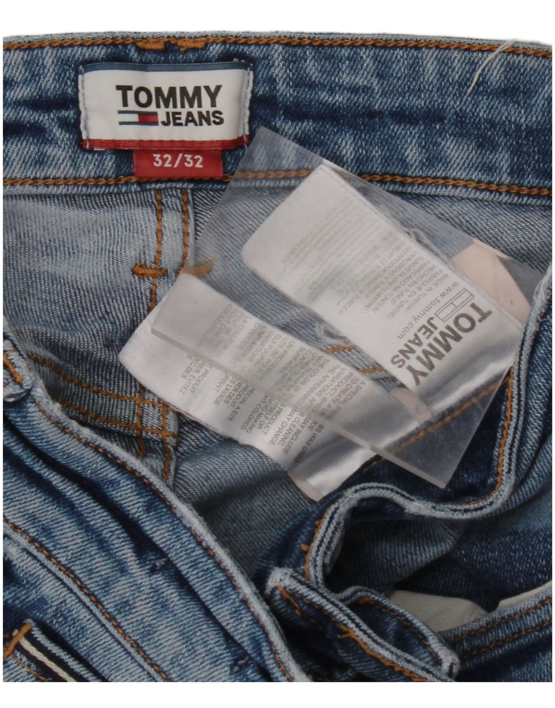 TOMMY HILFIGER Straight jeans til mænd W32 L32 blå bomuld