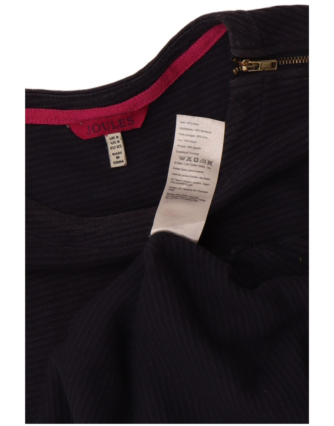 Joules Dame Top Langærmet UK 8 Small Navy Blue Bomuld