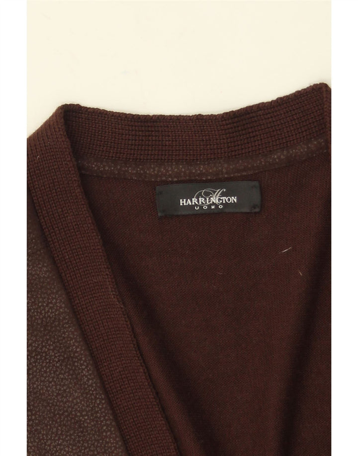 Vintage herre cardigan sweater medium brun uld