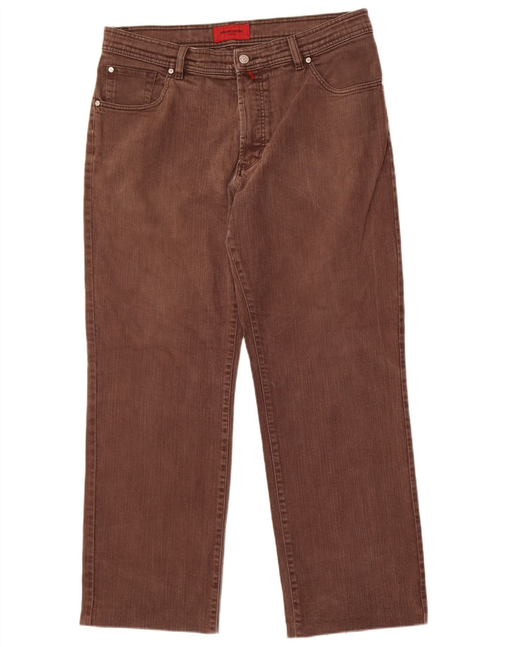 Pierre Cardin Straight Jeans til mænd W38 L29 brun bomuld