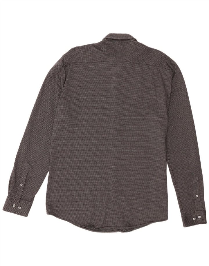 Hugo Boss Herre Slim Fit skjorte 2XL Sort Houndstooth
