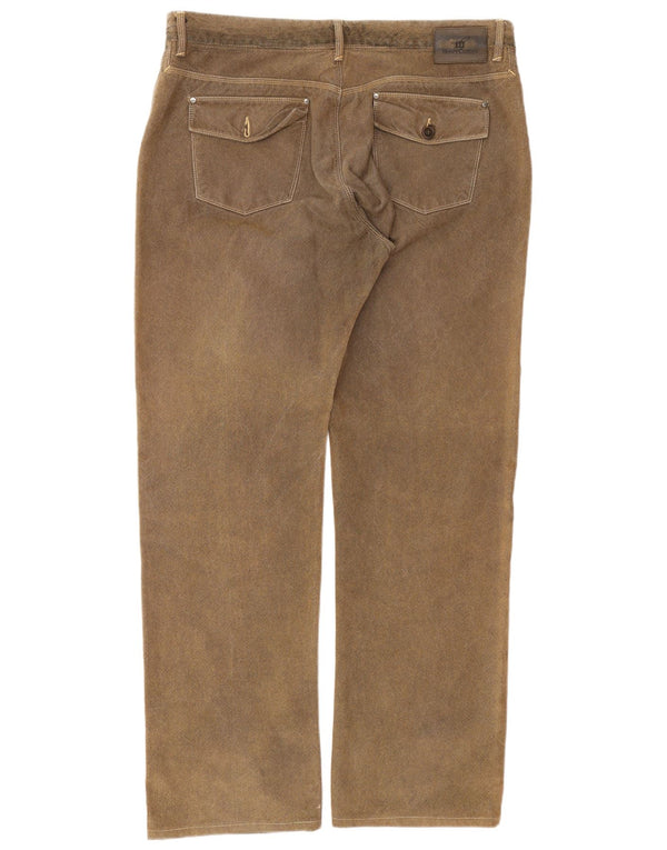 Henry Cottons Mens Straight Chino Trousers W40 L34 Brown Cotton
